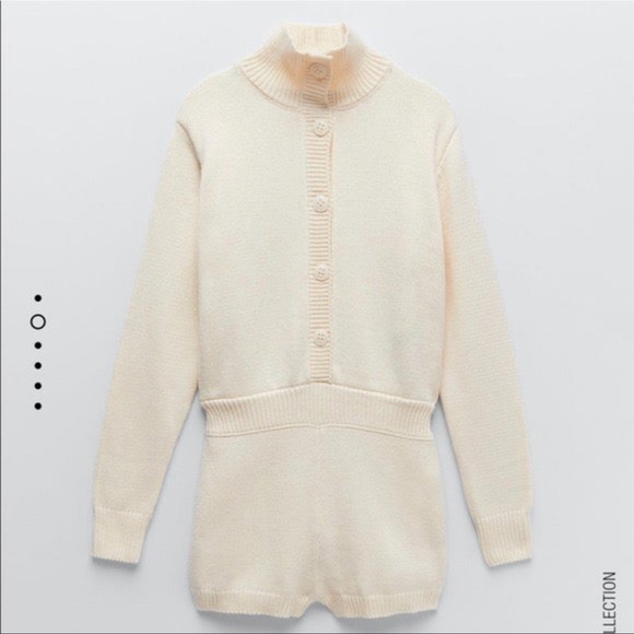 Beautiful cream colored ZARA Romper. - Picture 3 of 9